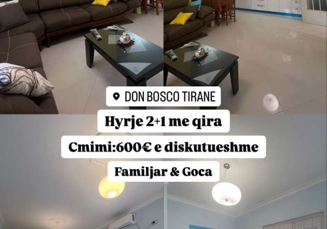 Shtepi me qera 2+1 ne Tirane - 60,000 Leke