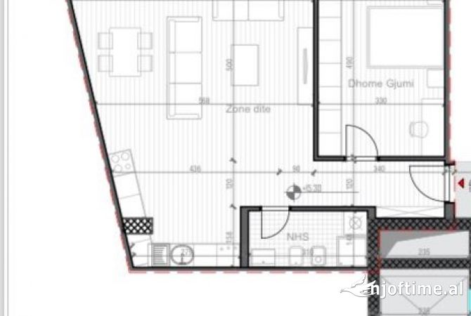 Shtepi ne shitje Apartament ne Tirane, 1+1, Mobilimi Bosh, pa mobiluar, Pagesa 136,387  Euro.