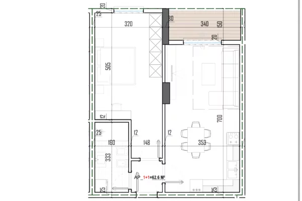 House for Sale 1+1 in Tirana - 91,550 Euro