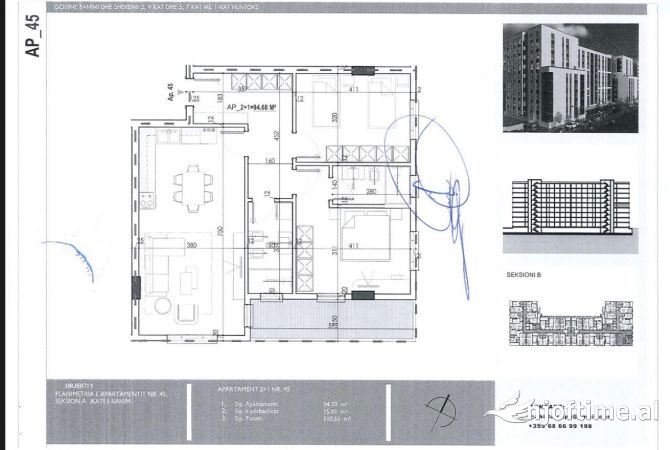 Shtepi ne shitje 2+1 ne Tirane - 75,215 Euro