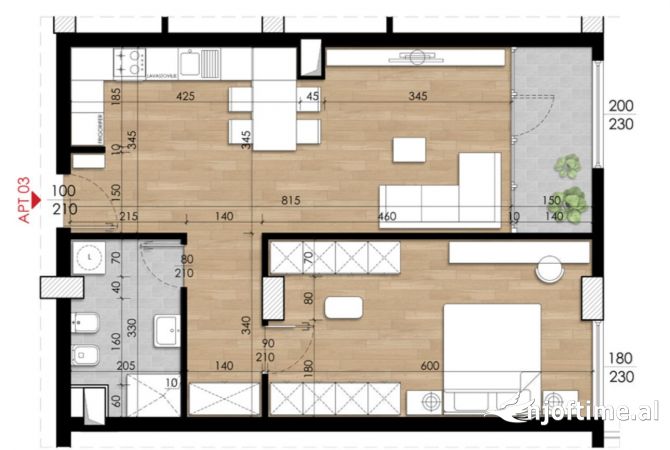 Shtepi ne shitje 1+1 ne Tirane - 135,000 Euro