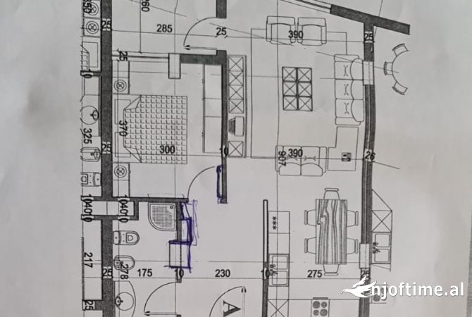 Shtepi ne shitje Apartament ne Tirane, 1+1, Mobilimi E mobiluar, Pagesa 102,000  Euro.