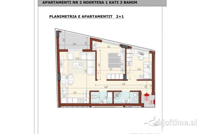 Apartment for sale in Tirana 2+1, Furnished