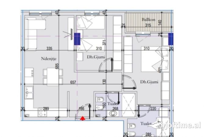 Shitet apartament 2+1 Tirana Entry 2, Ish Dogana