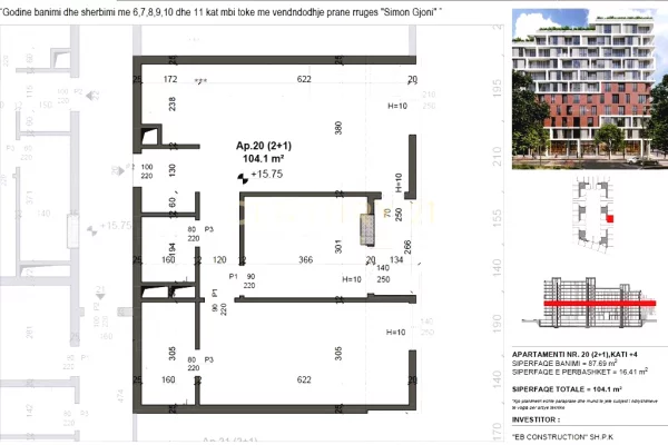House for Sale 2+1 in Tirana - 159,000 Euro
