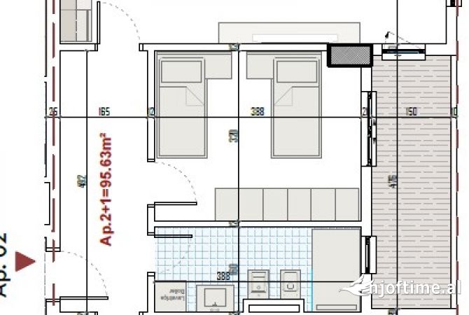 Shtepi ne shitje 2+1 ne Tirane - 99,405 Euro