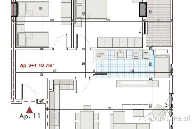 Shtepi ne shitje 2+1 ne Tirane - 96,363 Euro