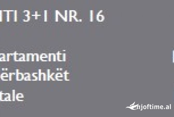 Shtepi ne shitje Apartament ne Tirane, 3+1, Mobilimi Bosh, pa mobiluar, Pagesa 118,188  Euro.