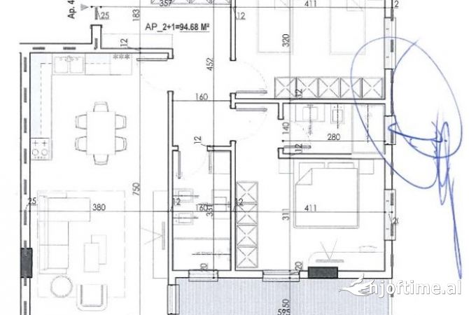 Shtepi ne shitje 2+1 ne Tirane - 75,300 Euro
