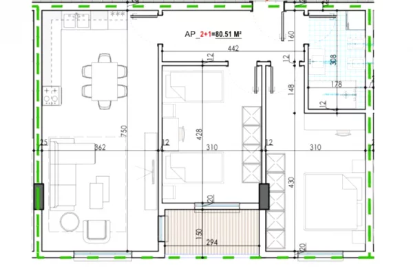 House for Sale 2+1 in Tirana - 70,500 Euro