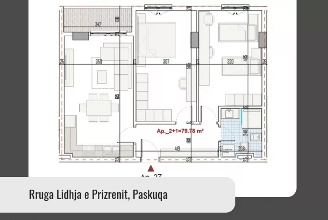 Shtepi ne shitje Apartament ne Tirane, 2+1, Mobilimi Bosh, pa mobiluar, Pagesa 110,500  Euro.