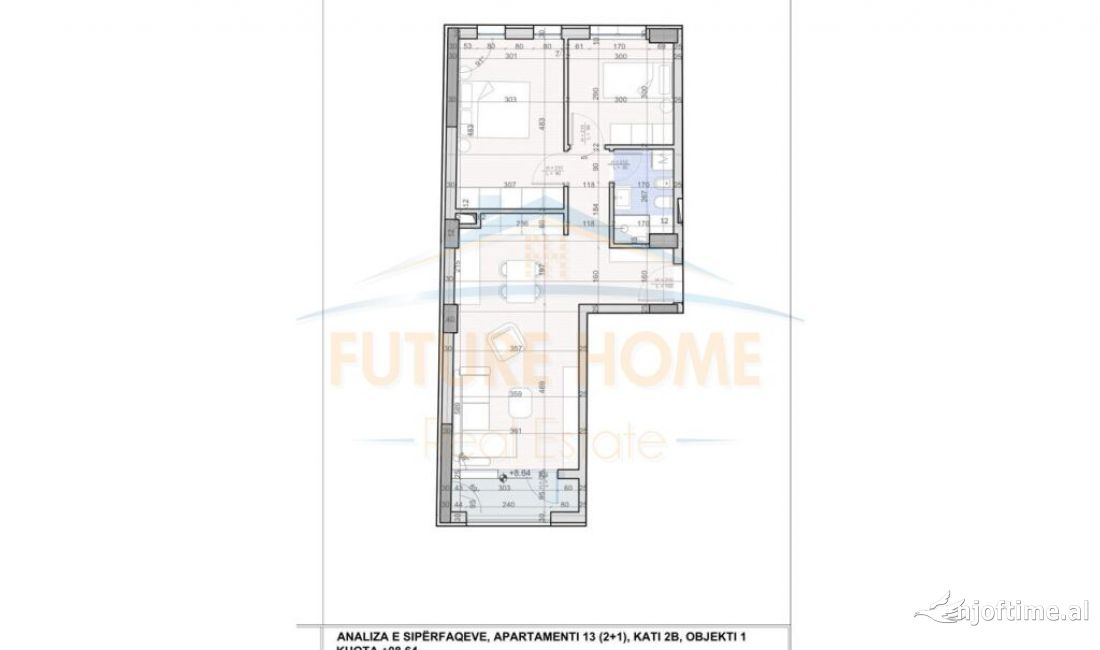 Shtepi ne shitje Apartament ne Tirane, 2+1, Mobilimi Bosh, pa mobiluar, Pagesa 132,910  Euro.