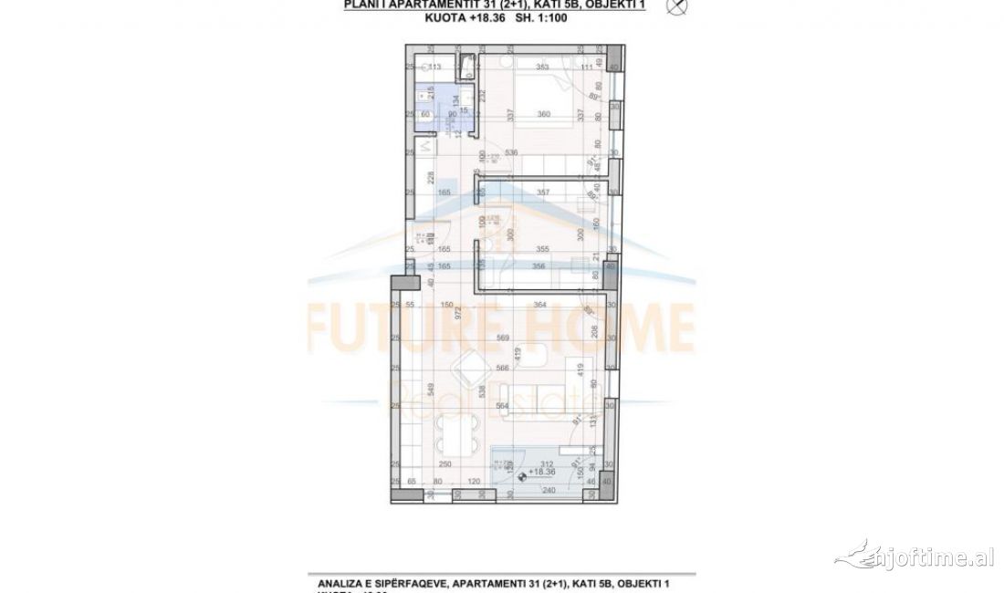 Shtepi ne shitje Apartament ne Tirane, 2+1, Mobilimi Bosh, pa mobiluar, Pagesa 129,140  Euro.