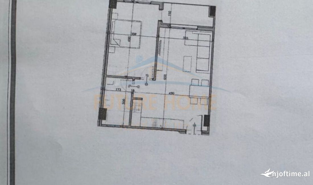Shtepi ne shitje Apartament ne Tirane, 1+1, Mobilimi Bosh, pa mobiluar, Pagesa 70,700  Euro.
