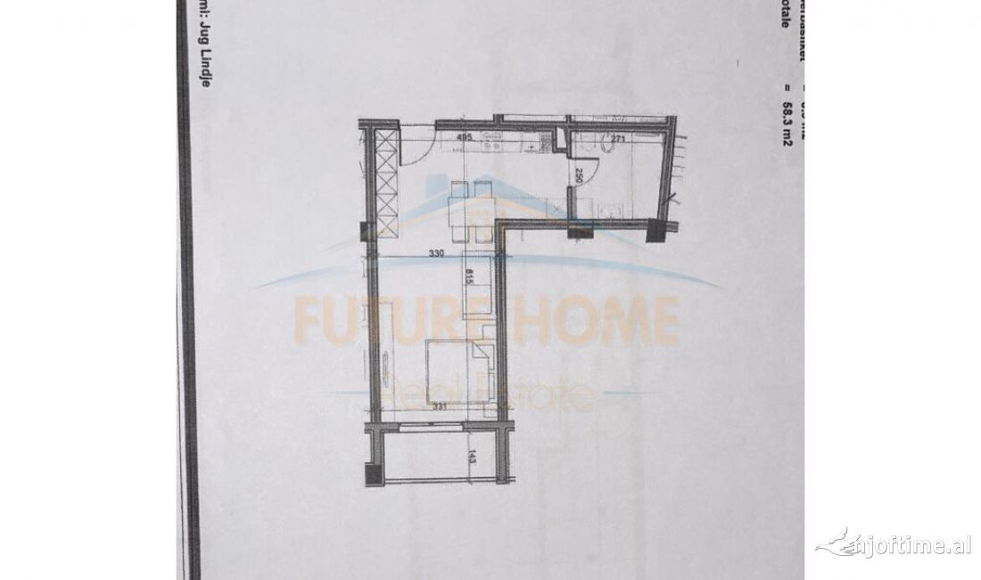 Shtepi ne shitje Apartament ne Tirane, Garsoniere, Mobilimi Bosh, pa mobiluar, Pagesa 58,310  Euro.