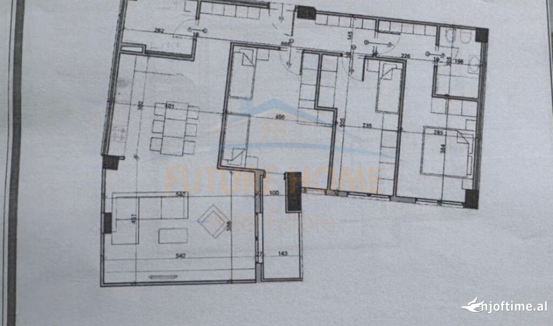 Shtepi ne shitje Apartament ne Tirane, 3+1, Mobilimi Bosh, pa mobiluar, Pagesa 147,610  Euro.