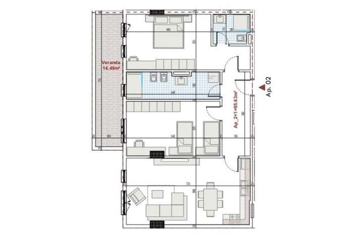 Shtepi ne shitje 2+1 ne Tirane - 115,000 Euro
