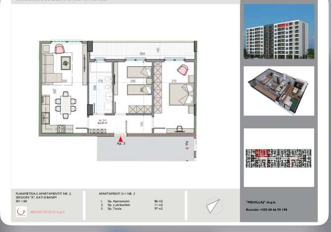 Shtepi ne shitje 2+1 ne Tirane - 85,000 Euro