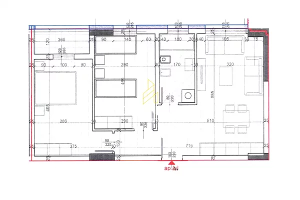 Shtepi ne shitje Apartament ne Tirane, 2+1, Mobilimi Bosh, pa mobiluar, Pagesa 198,000  Euro.