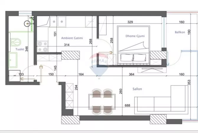 Shtepi ne shitje 1+1 ne Tirane - 95,000 Euro