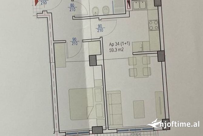 Shtepi ne shitje 1+1 ne Tirane - 248,150 Euro