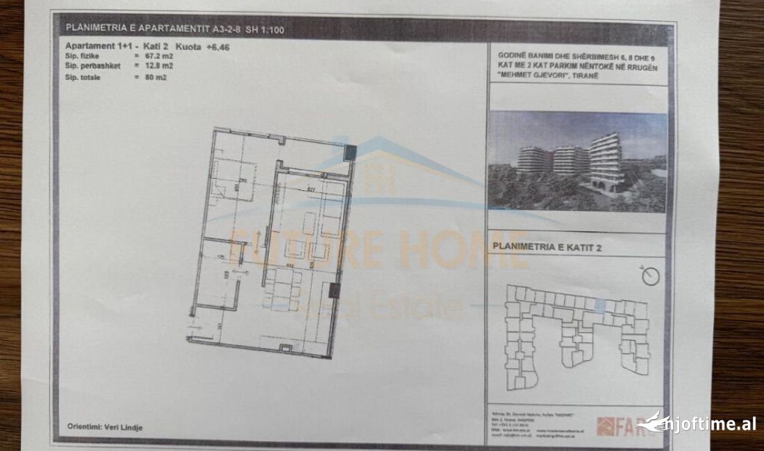 Shtepi ne shitje Apartament ne Tirane, 1+1, Mobilimi Bosh, pa mobiluar, Pagesa 80,000  Euro.