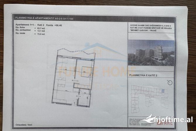 Shtepi ne shitje 1+1 ne Tirane - 75,800 Euro