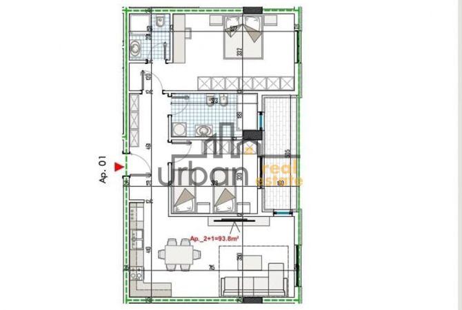 Shtepi ne shitje 2+1 ne Tirane - 125,400 Euro
