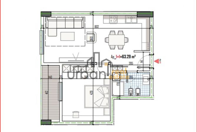 House for Sale 1+1 in Tirana - 80,300 Euro
