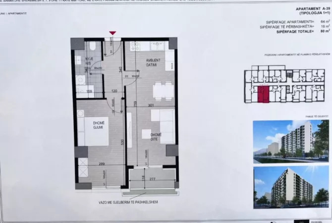 Shtepi ne shitje 1+1 ne Tirane - 104,000 Euro