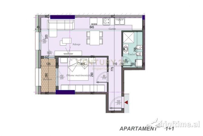 Shtepi ne shitje Apartament ne Tirane, 1+1, Mobilimi Bosh, pa mobiluar, Pagesa 88,236  Euro.