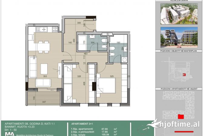 Shtepi ne shitje Apartament ne Tirane, 2+1, Mobilimi Bosh, pa mobiluar, Pagesa 103,000  Euro.