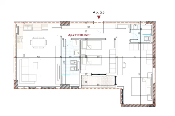 Shtepi ne shitje 2+1 ne Tirane - 124,812 Euro