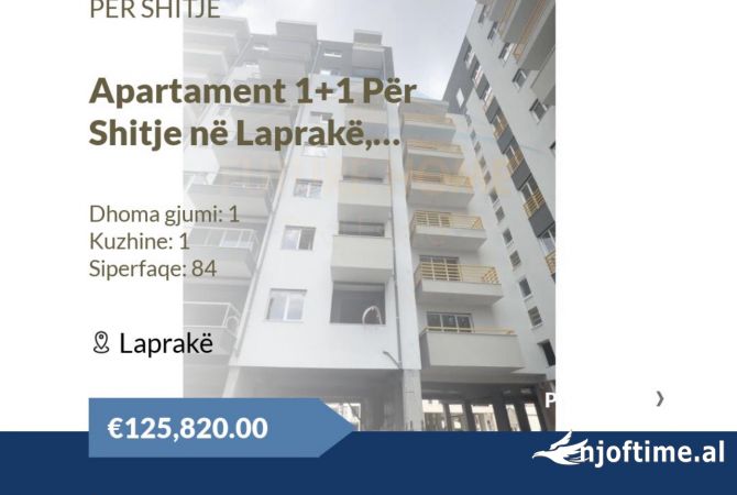 Shtepi ne shitje 1+1 ne Tirane - 125,820 Euro