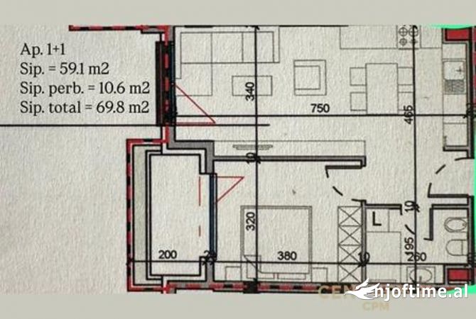 Shtepi ne shitje 1+1 ne Tirane - 160,500 Euro