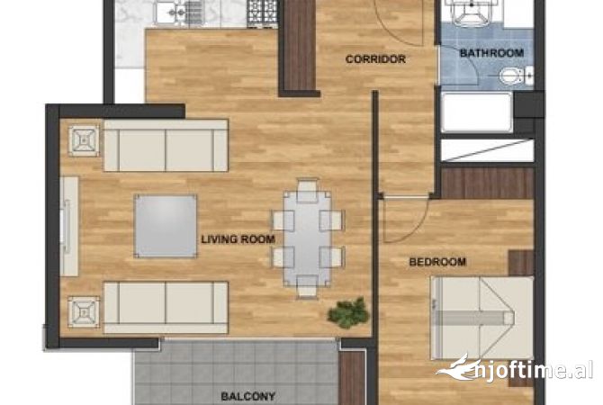 Shtepi ne shitje 1+1 ne Tirane - 142,990 Euro