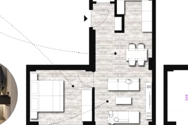 Shtepi ne shitje Apartament ne Tirane, 1+1, Mobilimi Bosh, pa mobiluar, Pagesa 129,000  Euro.