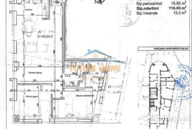 Shtepi ne shitje 2+1 ne Tirane - 172,500 Euro
