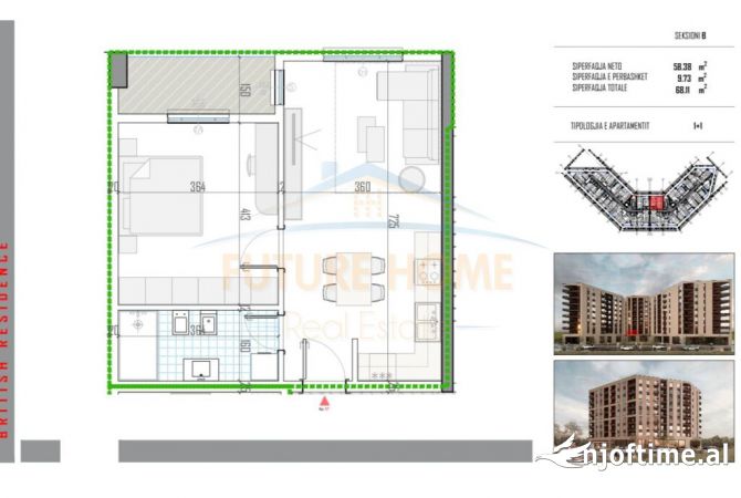 Shtepi ne shitje 1+1 ne Tirane - 74,921 Euro