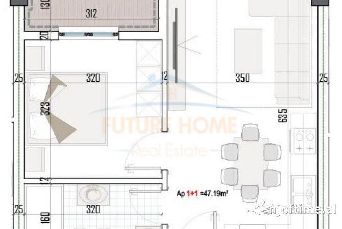 Shtepi ne shitje 1+1 ne Tirane - 68,040 Euro