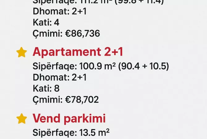 House for Sale 2+1 in Tirana - 86,736 Euro