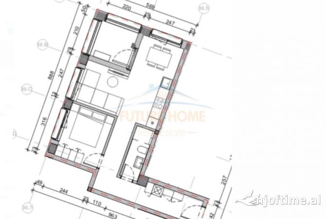 Shtepi ne shitje Apartament ne Tirane, 1+1, Mobilimi Bosh, pa mobiluar, Pagesa 90,000  Euro.