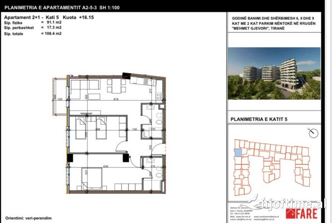 Shtepi ne shitje 2+1 ne Tirane - 99,728 Euro