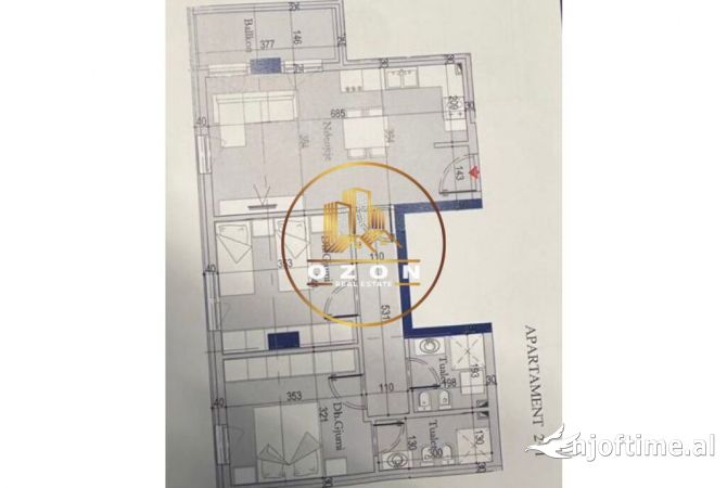 Shtepi ne shitje Apartament ne Tirane, 2+1, Mobilimi Bosh, pa mobiluar, Pagesa 123,370  Euro.