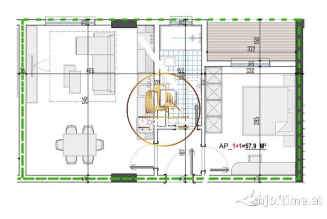 Shtepi ne shitje 1+1 ne Tirane - 64,353 Euro