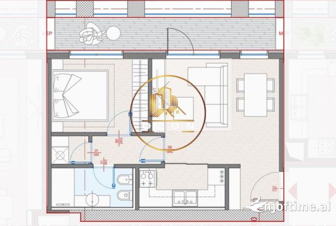 Shtepi ne shitje Apartament ne Tirane, 1+1, Mobilimi Bosh, pa mobiluar, Pagesa 183,700  Euro.
