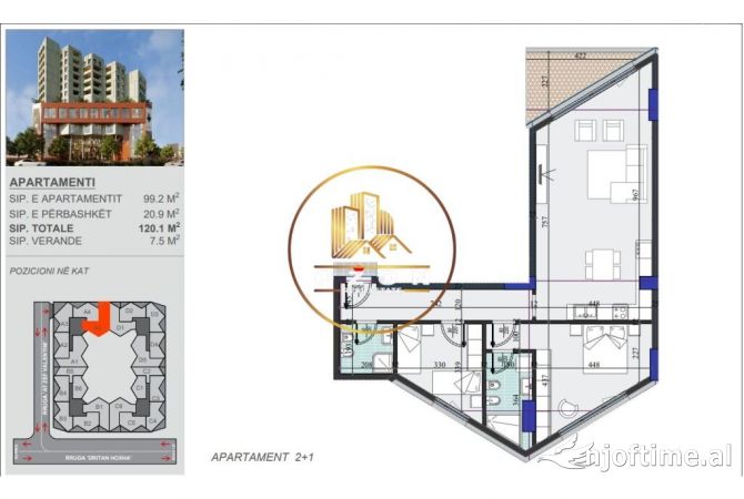 Shtepi ne shitje 2+1 ne Tirane - 180,150 Euro