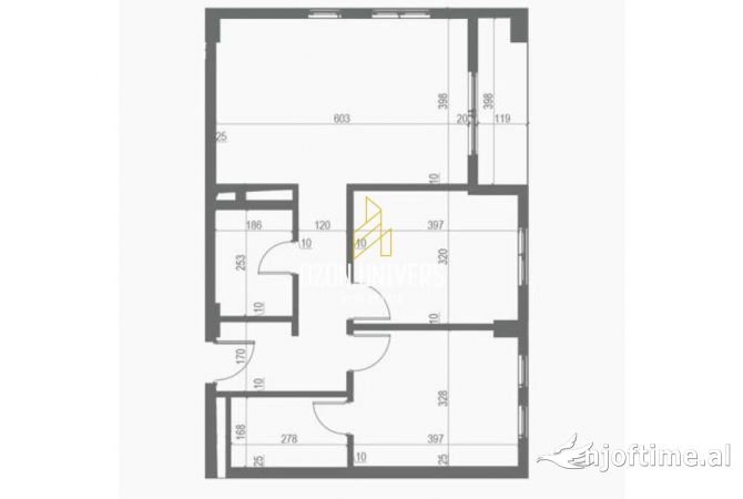 Shtepi ne shitje Apartament ne Tirane, 2+1, Mobilimi Bosh, pa mobiluar, Pagesa 100,674  Euro.