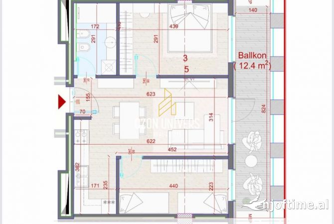 Shtepi ne shitje Apartament ne Tirane, 2+1, Mobilimi Bosh, pa mobiluar, Pagesa 252,000  Euro.