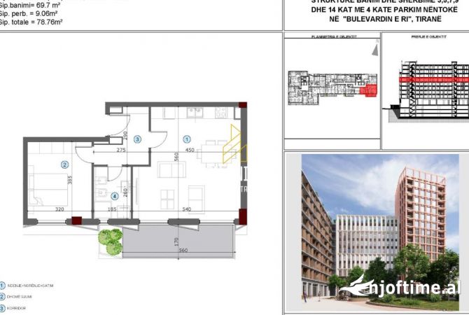 Apartment for sale in Tirana 1+1, Emty